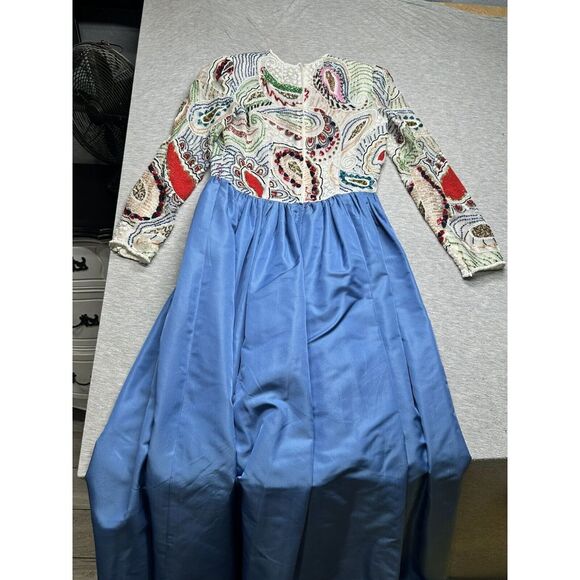 VTG Richilene Neiman Marcus Beaded Multicolor Ball‎ Gown Size 0-3 - Picture 14 of 16